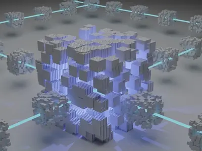 Blockchain network graphic for airline loyalty tokenization
